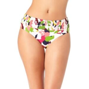 Anne Cole Smocked Waist Low Rise Bikini Bottom – Multicolor – Size M – Brand New